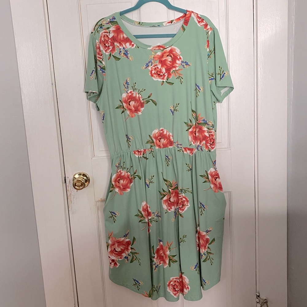 Warm fabric stretchy dress with pockets 3x